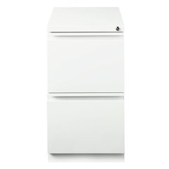 Hirsh 20" Deep Mobile Pedestal File Cabinet 2 Drawer File-File, White