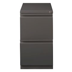 Hirsh 20" Deep Mobile File Cabinet 2 Drawer, Medium Tone Brown