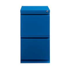 Hirsh 20" Deep Mobile Pedestal File Cabinet 2 Drawer File-File, Classic Blue