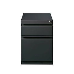 Hirsh 20" Deep Mobile Pedestal File Cabinet 2 Drawer Box-File, Charcoal