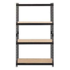 Iron Horse 2300 Riveted Steel Shelving 4-Shelf Unit, 18D x 36W x 60H, Black