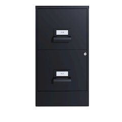 Space Solutions 18" Deep 2 Drawer Premier Vertical File Cabinet, Locking, Black