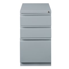 Hirsh 20" Deep Mobile Pedestal File Cabinet 3 Drawer Box-Box-File, Platinum