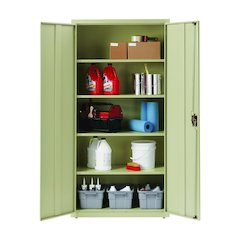 Hirsh Welded Steel Storage Cabinet with 4 Shelves, 18"Dx36"Wx72"H, Putty