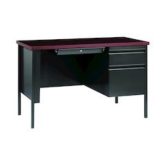 Hirsh Right Hand File Office Desk 24Dx45W, Charcoal/Mahogany