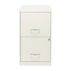 Space Solutions 18" Deep 2 Drawer Vertical File Cabinet, Pearl White
