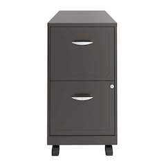 Space Solutions 18" Deep 2 Drawer Vertical File Cabinet, Metallic Charcoal