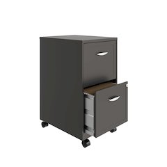 Space Solutions 18" Deep 2 Drawer Vertical File Cabinet, Metallic Charcoal