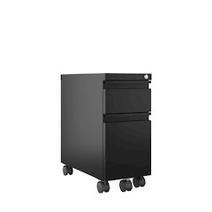 Hirsh 20" Deep Mobile Zip File Cabinet 2 Drawer Box-Files, Black