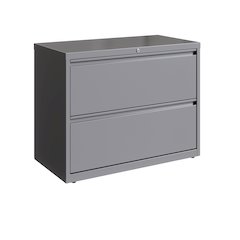 Hirsh 36 Inch Wide 2 Drawer Metal Lateral File Cabinet, Arctic Silver