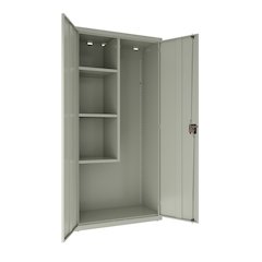 Hirsh Janitorial Cabinet, 18"D x 36"W x 72"H, Light Gray