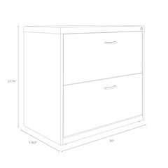 Space Solutions 30 inch Wide 2 Drawer Lateral File Cabinet Navy