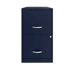 Space Solutions 18" Deep 2 Drawer Letter Width Vertical File Cabinet, Navy