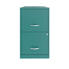 Space Solutions 18" Deep 2 Drawer Letter Width Vertical File Cabinet, Teal