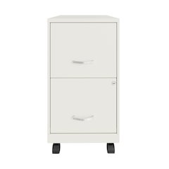 Space Solutions 18" Deep 2 Drawer Vertical File Cabinet, Pearl White