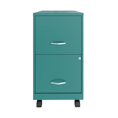 Space Solutions 18" Deep 2 Drawer Vertical File Cabinet, Teal