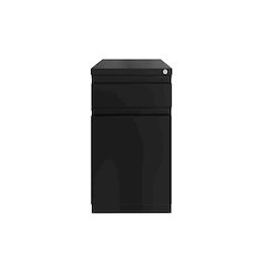 Hirsh 20" Deep Mobile File Cabinet 2 Drawer with XL Backpack Drawer, Black