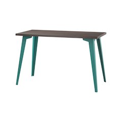 Orison Office 24x48 Mid Century Modern Desk, Teal / Trail Walnut