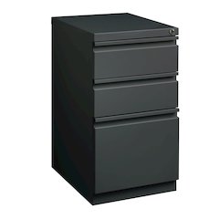 Hirsh 20" Deep Mobile File Cabinet 3 Drawer, Medium Tone Brown
