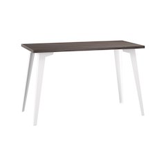 Orison Office 24x48 Mid Century Modern Desk, Alpine White / Trail Walnut