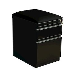 Hirsh 20 inch Deep Mobile Pedestal File Cabinet 2 Drawer Box-File Black/Black