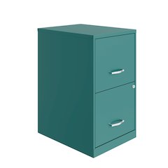 Space Solutions 18" Deep 2 Drawer Letter Width Vertical File Cabinet, Teal