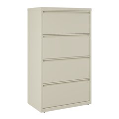 Hirsh 30 Inch Wide 4 Drawer Metal Lateral File Cabinet, Putty