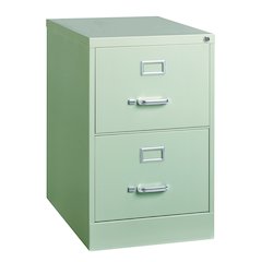 Hirsh 26.5" Deep 2 Drawer Legal Width Metal Vertical File Cabinet, Light Gray
