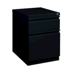 Hirsh 20" Deep Mobile Pedestal File Cabinet 2 Drawer Box-File, Black