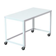 Hirsh Ready-to-Assemble 48-inch Wide Mobile Metal Desk for Home Office, White