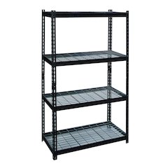 Iron Horse Riveted Steel Wire Deck Shelving 4-Shelf Unit, 18Dx36Wx60H, Black