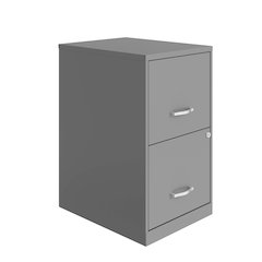 Space Solutions 18" Deep 2 Drawer Vertical File Cabinet, Arctic Silver