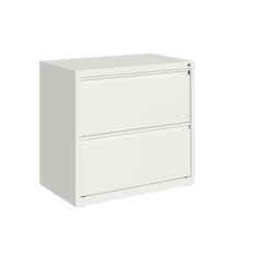 Hirsh 30 inch Wide 2 Drawer Metal Lateral File Cabinet, White
