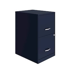 Space Solutions 18" Deep 2 Drawer Letter Width Vertical File Cabinet, Navy