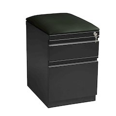 Hirsh 20 inch Deep Mobile Pedestal File Cabinet 2 Drawer Box-File Charcoal/Black
