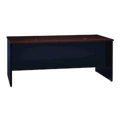 Hirsh Modular Left-Hand File Office Desk, 36" D x 72" W, Charcoal / Mahogany
