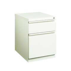 Hirsh 20" Deep Mobile Pedestal File Cabinet 2 Drawer Box-File, White