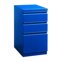 Hirsh 20" Deep Mobile Pedestal File Cabinet 3 Drawer Box-Box-File, Classic Blue