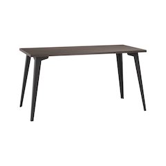 Orison Office 27x57 Mid Century Modern Desk, Black / Trail Walnut