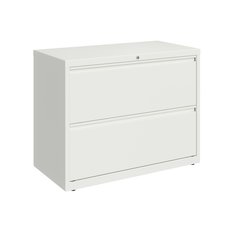 Hirsh 36 Inch Wide 2 Drawer Metal Lateral File Cabinet, White