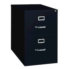 Hirsh 26.5" Deep 2 Drawer Legal Width Metal Vertical File Cabinet, Black