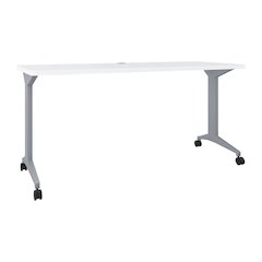 Hirsh Modern T-Leg Table Deskfor Schools, Arctic Silver/White