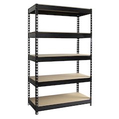 Iron Horse 3800 Riveted Steel Shelving 5-Shelf Unit, 16D x 36W x 60H, Black