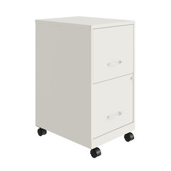 Space Solutions 18" Deep 2 Drawer Vertical File Cabinet, Pearl White