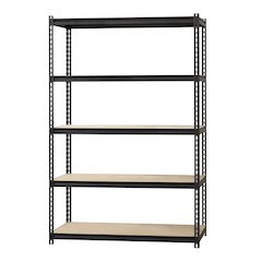 Iron Horse 2300 Riveted Steel Shelving 5-Shelf Unit, 24D x 48W x 72H, Black