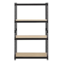 Iron Horse 2300 Riveted Steel Shelving 4-Shelf Unit, 18D x 36W x 60H, Black
