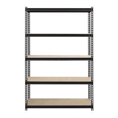 Iron Horse 2300 Riveted Steel Shelving 5-Shelf Unit, 18D x 48W x 72H, Black
