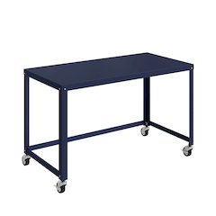 Space Solutions Assembled 48-inch Wide Mobile Metal Desk for Home Office, Navy