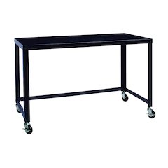 Hirsh Ready-to-Assemble 48-inch Wide Mobile Metal Desk for Home Office, Black