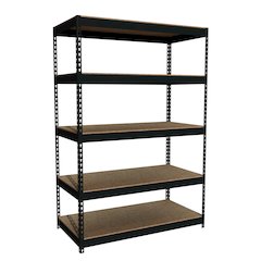 Iron Horse 3800 Riveted Steel Shelving 5-Shelf Unit, 24D x 48W x 72H, Black